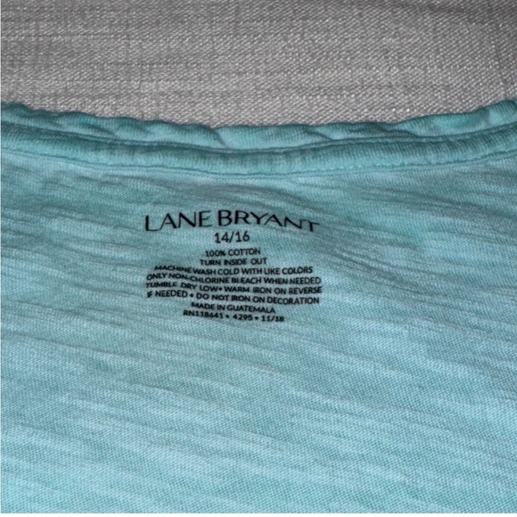 👚Lane Bryant Women’s V-Neck Tee Bundle - Turquoise & Pink, Size 14/16 - Picture 9 of 11